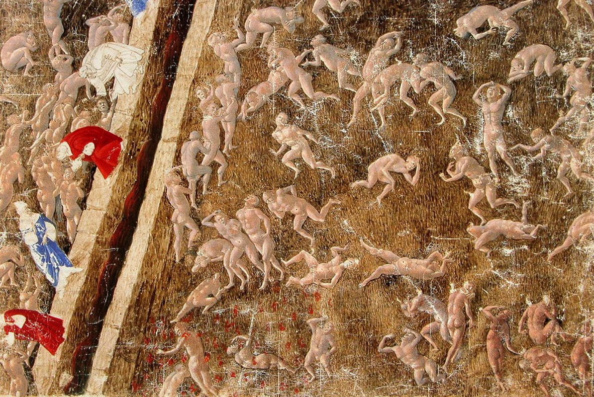 botticelli dante inferno phlegeton drawing