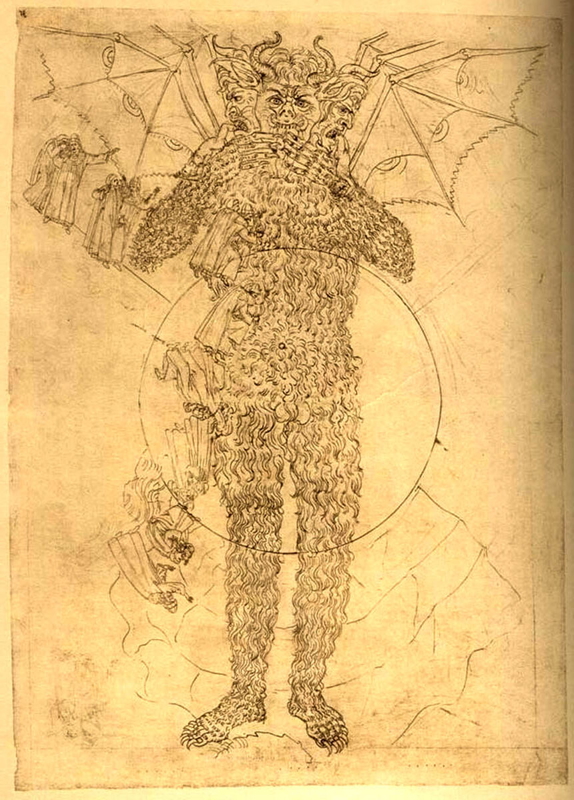 botticelli lucifer drawing dante inferno