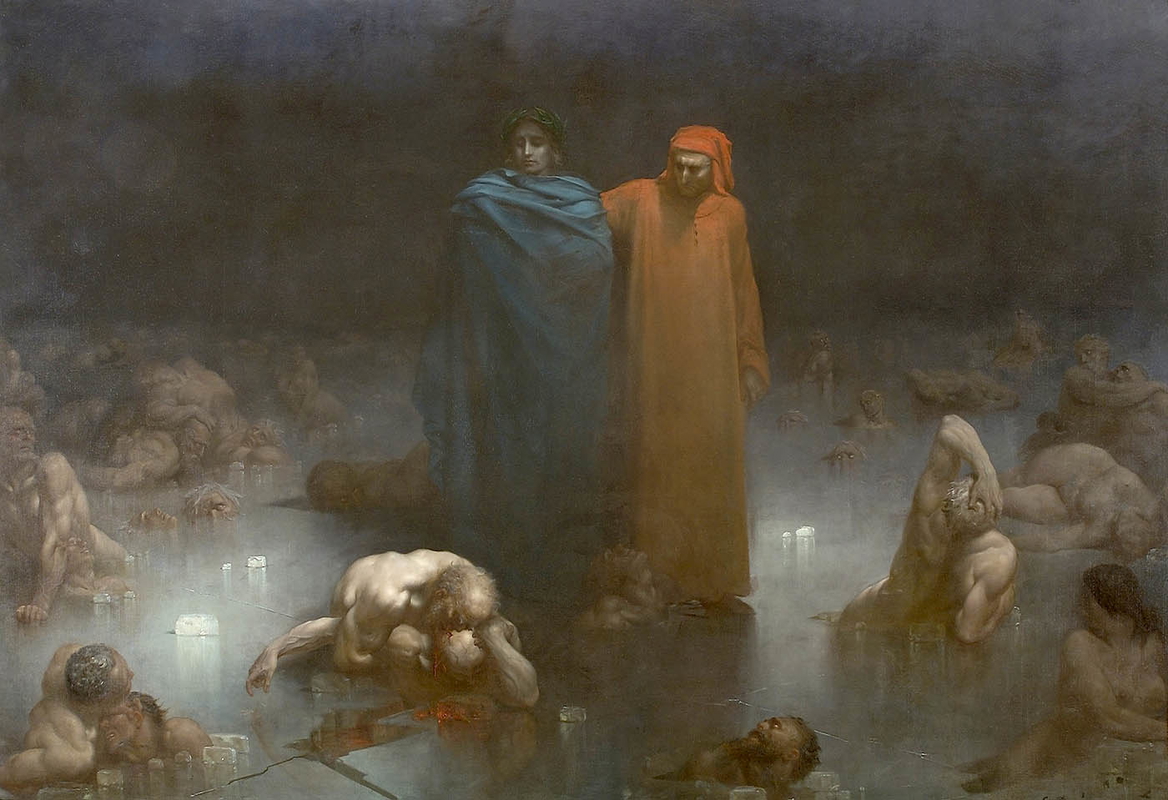 dante virgil ninth circle treacherous painting dor