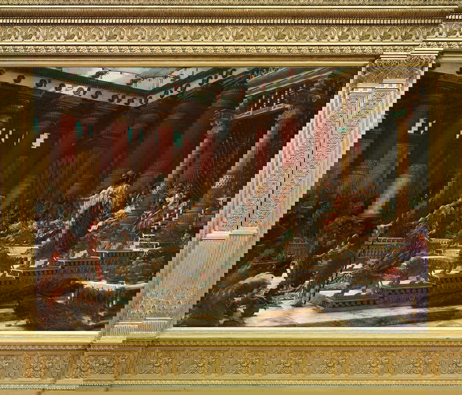 edward poynter visit queen sheba king solomon painting