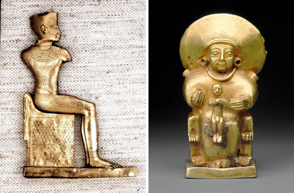 egyptian gold pectoral amun and hittite goddess