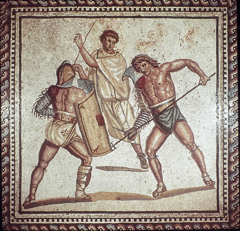 gladiators ancient rome mosaic villa nennig