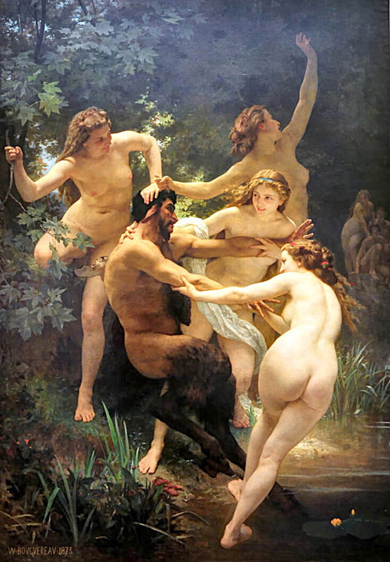 god pan nymphs satyr william bourguereau