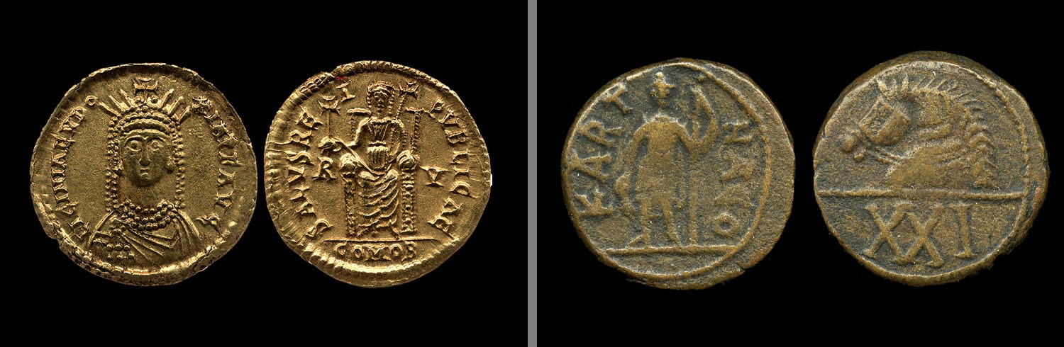 gold coin licinia eudoxia sack roman gaiseric coin