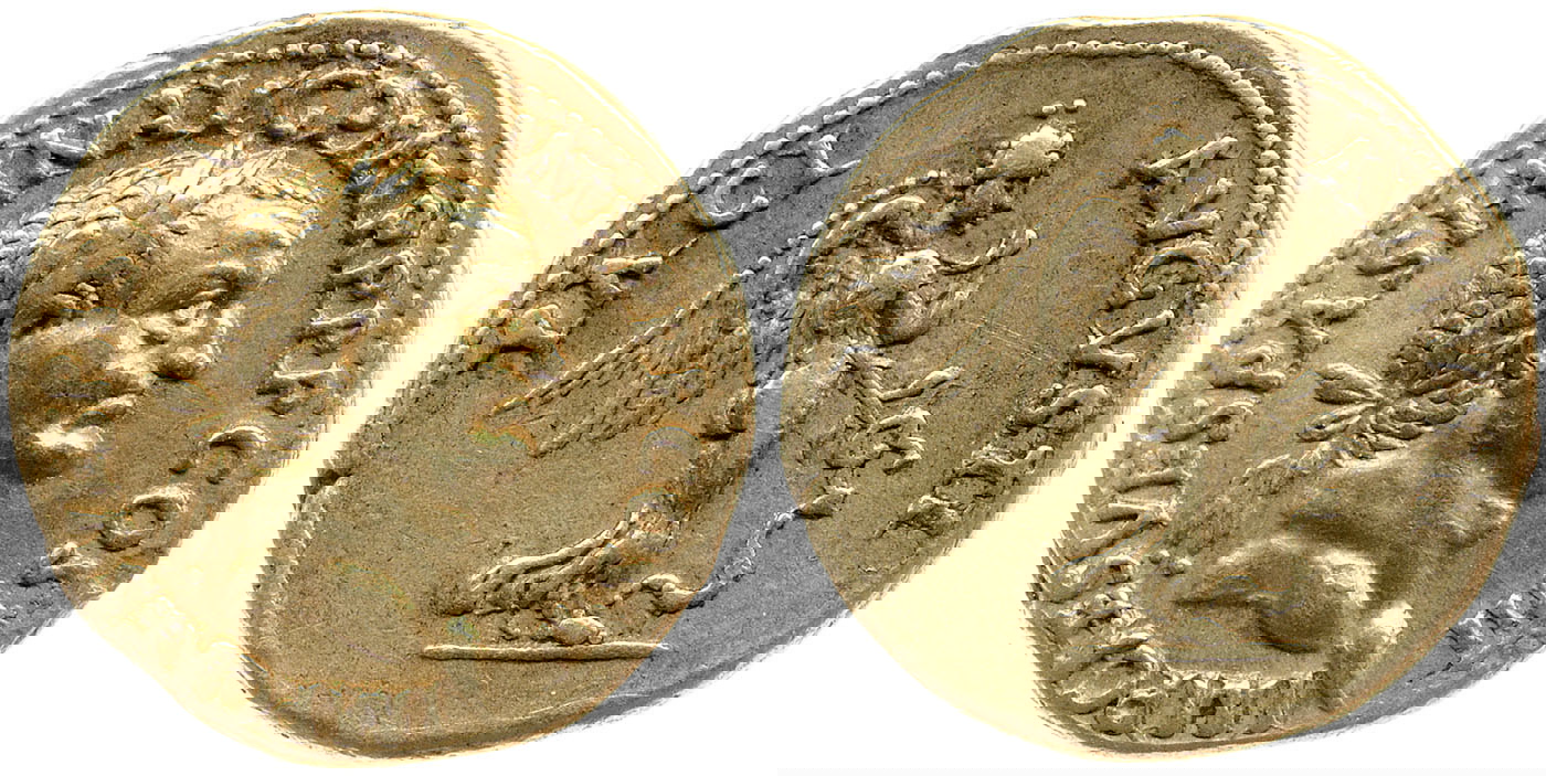 Gold coin of Vespasian, commemorating the restoration of peace, 71 CE. Source: The British Museum