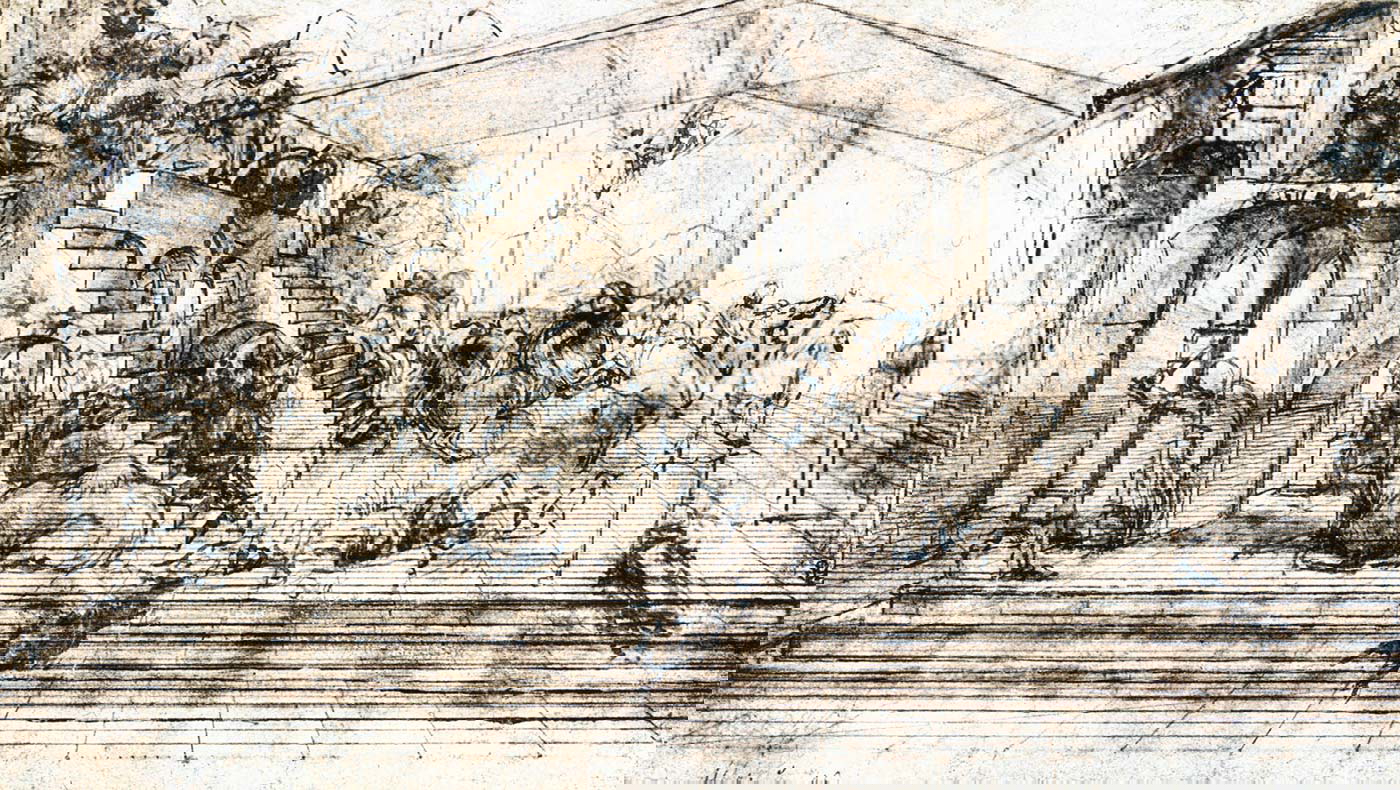 leonardo davinci adoration linear perspective study uffizi