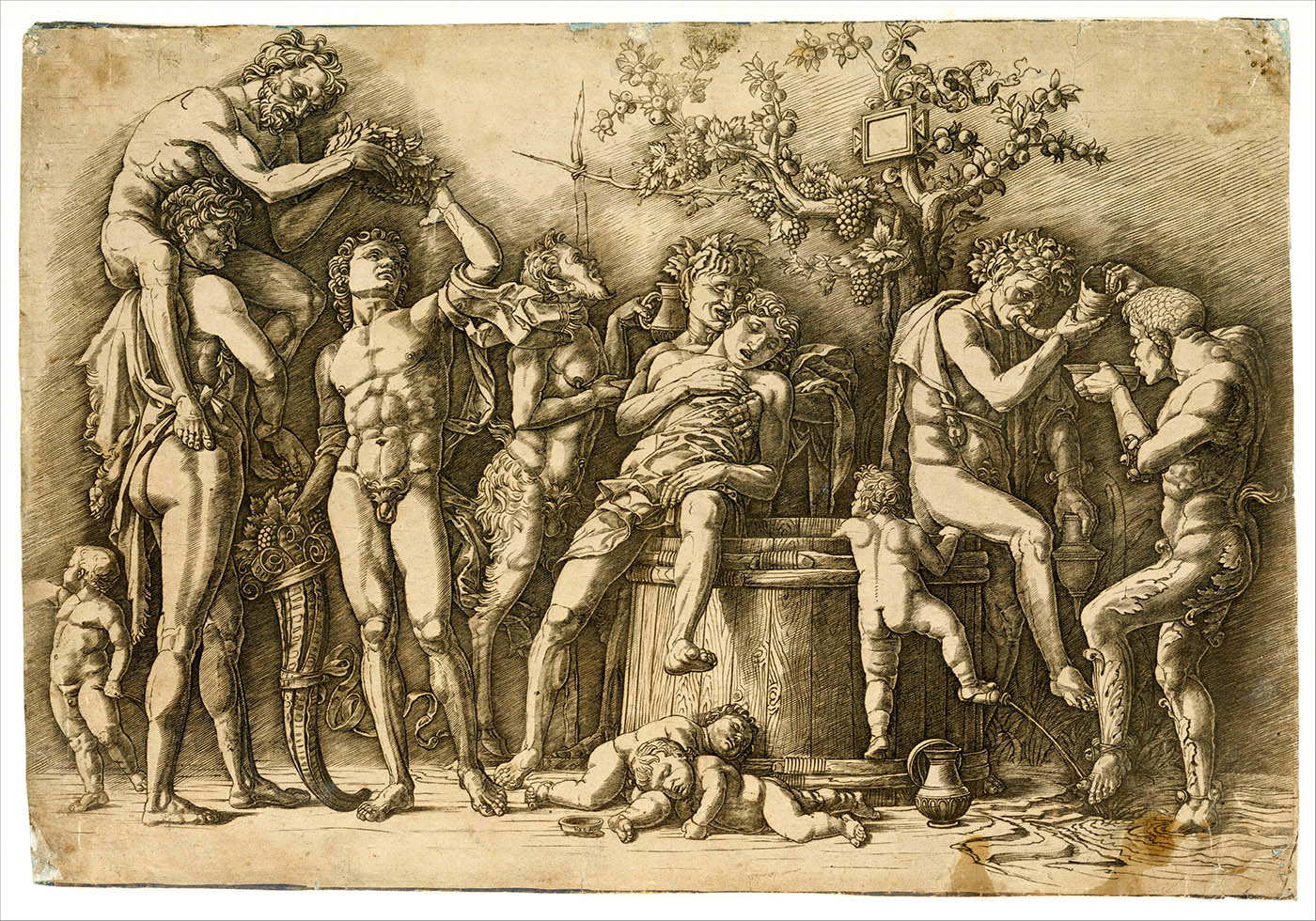 mantegna bacchanal history wine print