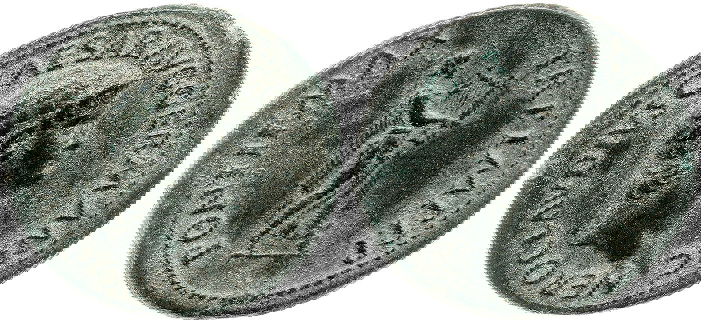 Coin showing bust of Nero on the left, Nero laureate playing a lyre on the right, 62 CE, The British Museum