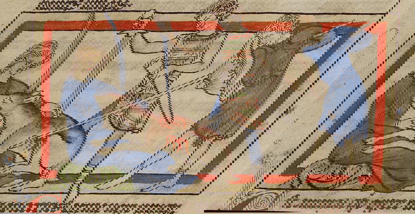 northumberland bestiary unicorn maiden illumination