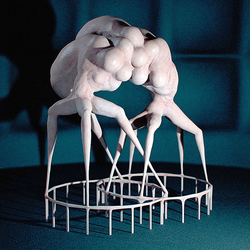 posthuman structure art abhominal organic sculpture