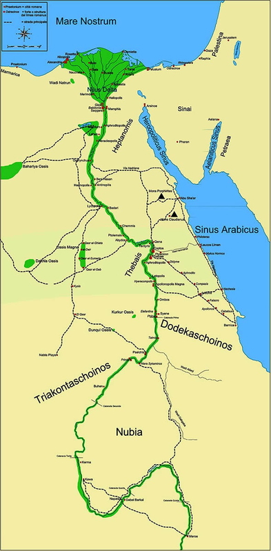 roman nubia map source of the nile