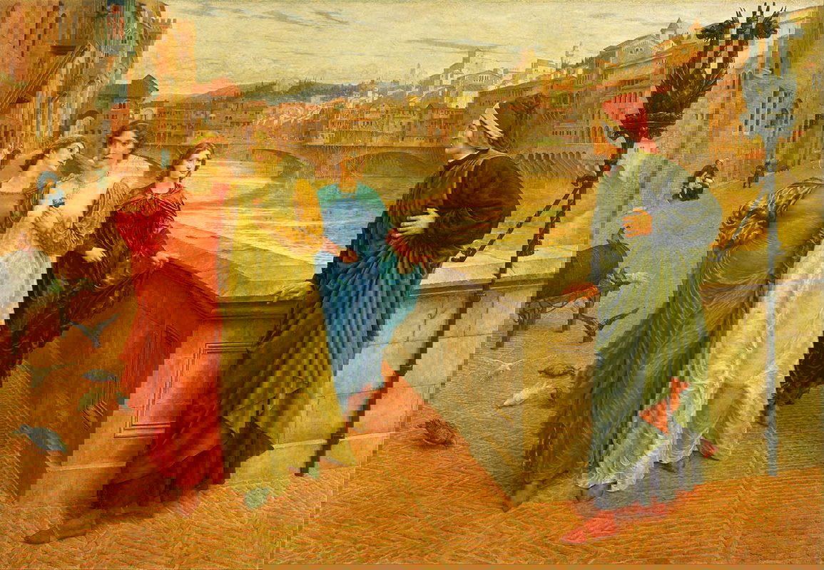 romantic painting Henry Holiday dante and beatrice