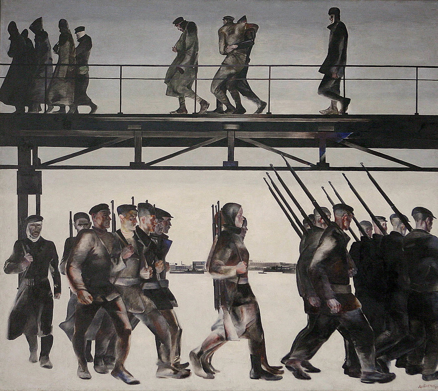 russian revolution art deyneka defense petrograd