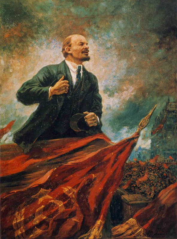 russian revolution art gerasimov lenin tribune