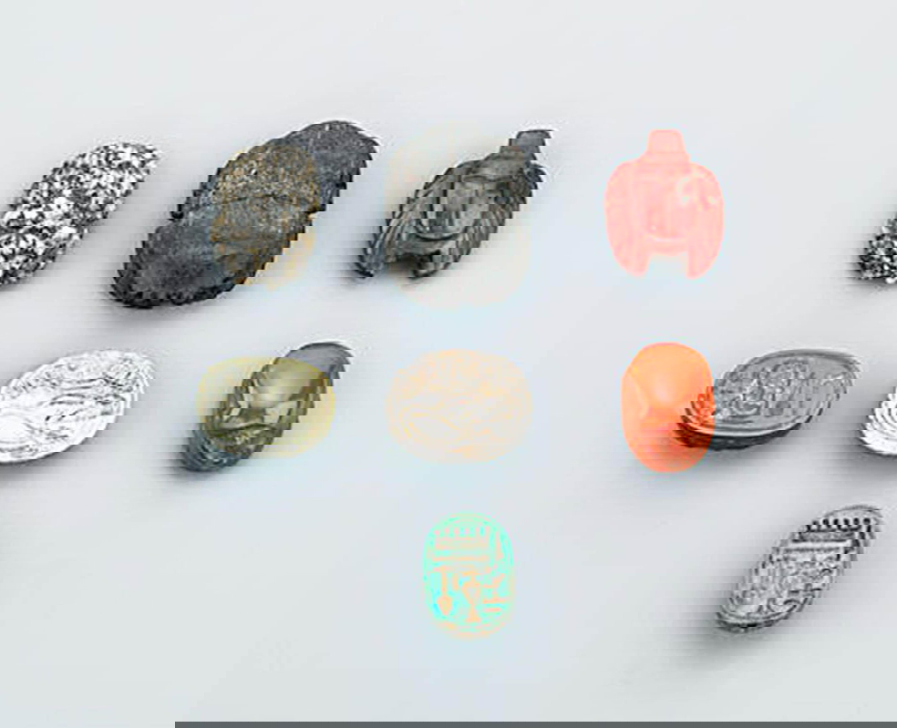 selection ancient egyptian scarabs