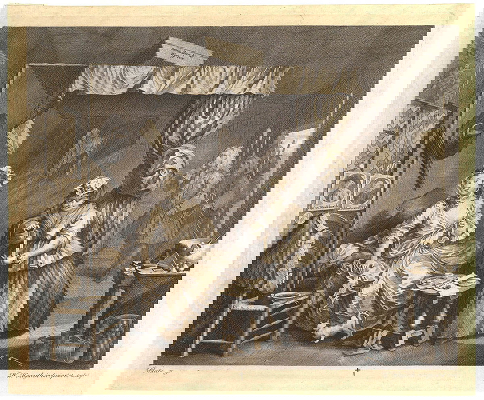 william hogarth harlots progress three english rococo engraving min
