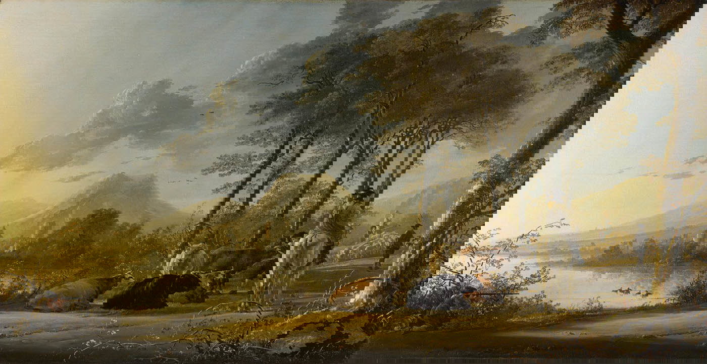 aelbert cuyp river landscape horseman peasants painting