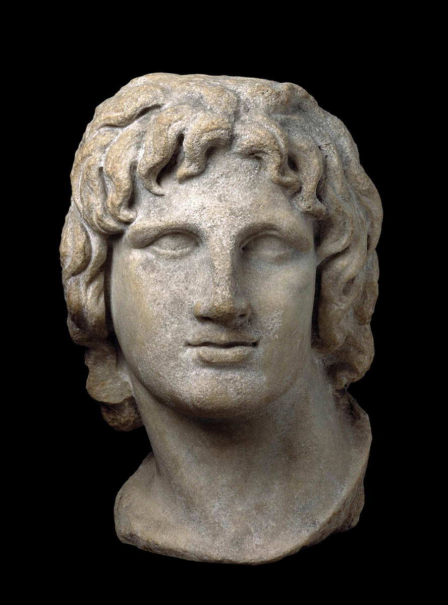 alexander great marble head portrait