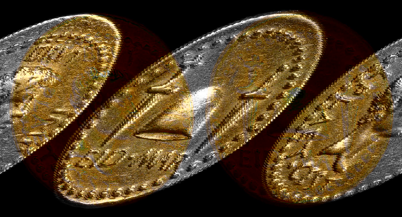 ancient rome pileus gold coin