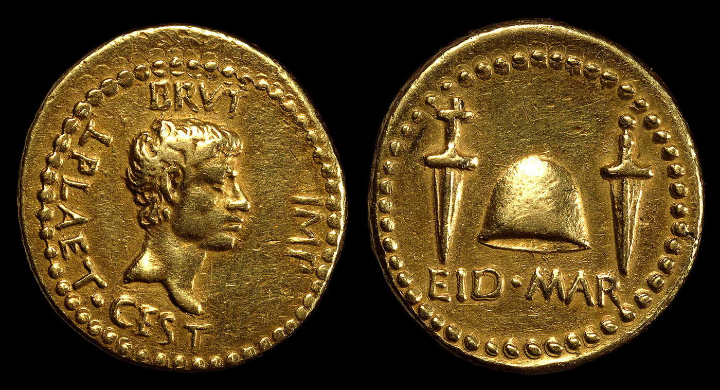 ancient rome pileus gold coin