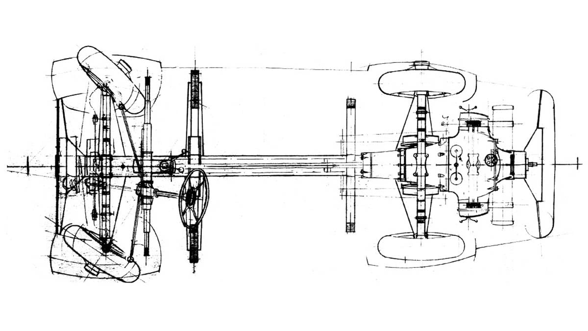 bela barenyi technical drawing volkswagen sketch