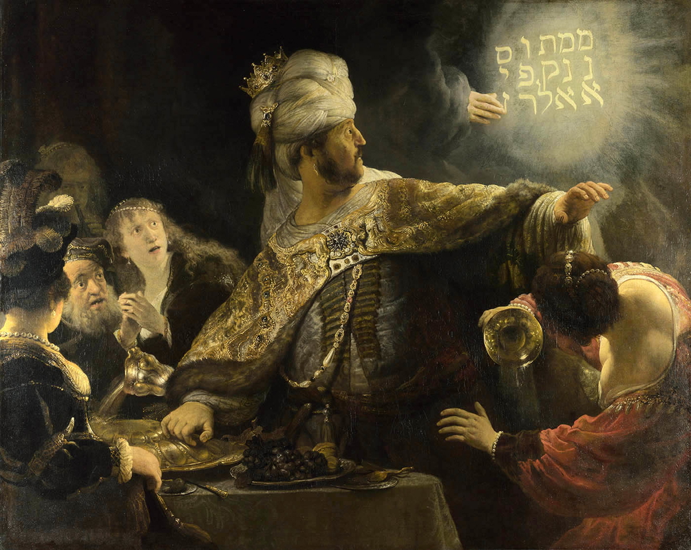 belshazzar feast rembrandt painting