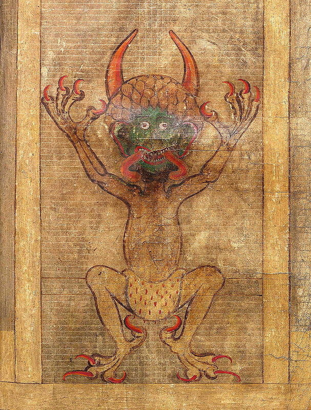 codex gigas devil portrait close up