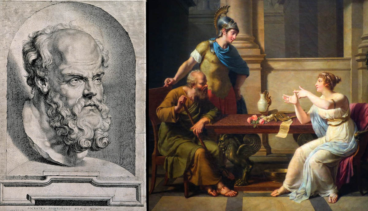 engarving pontius socrates aspasia debate