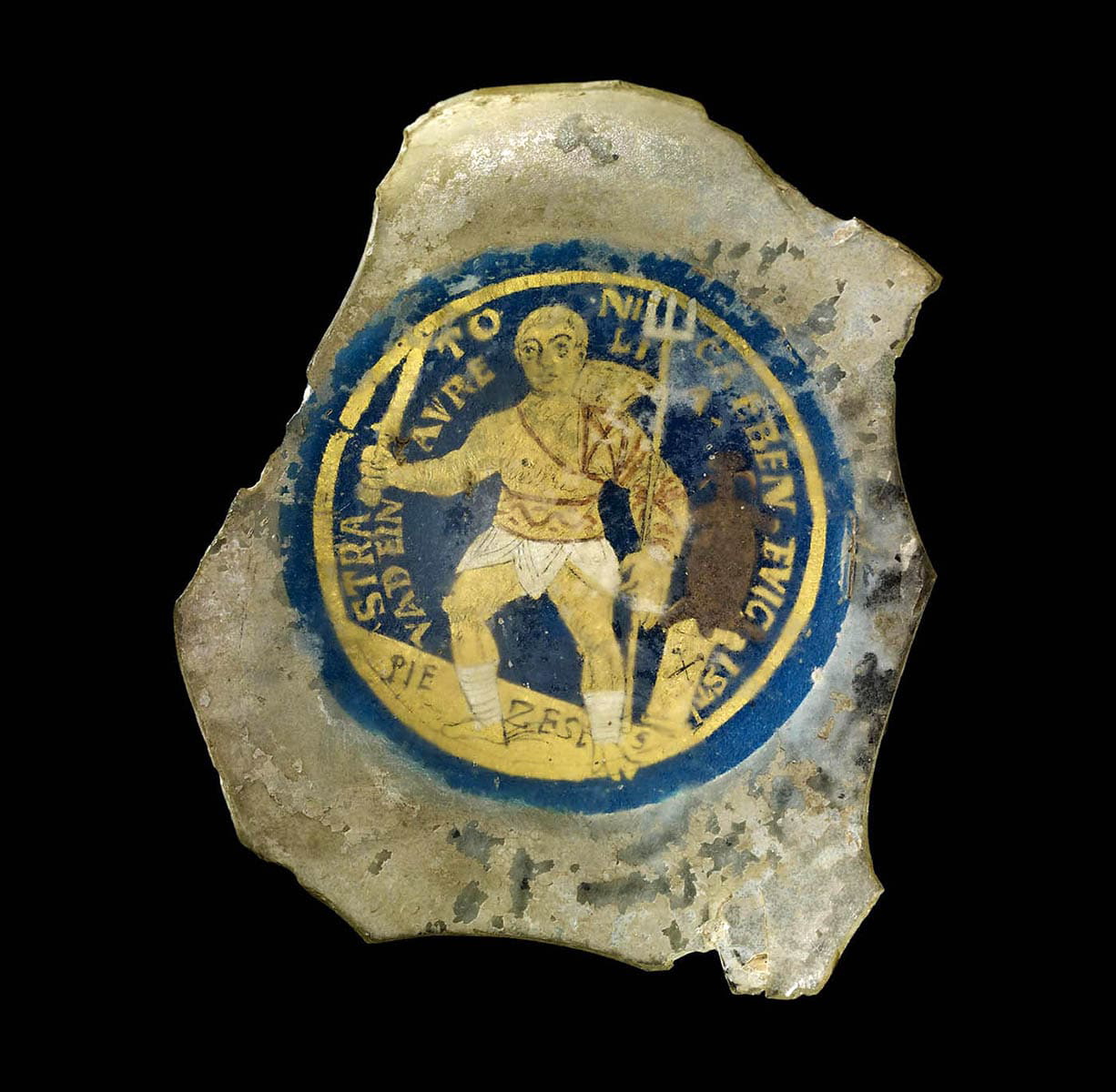 gladiators gilded glass fragment