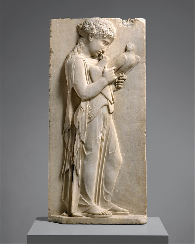 grave stele little girl met museum