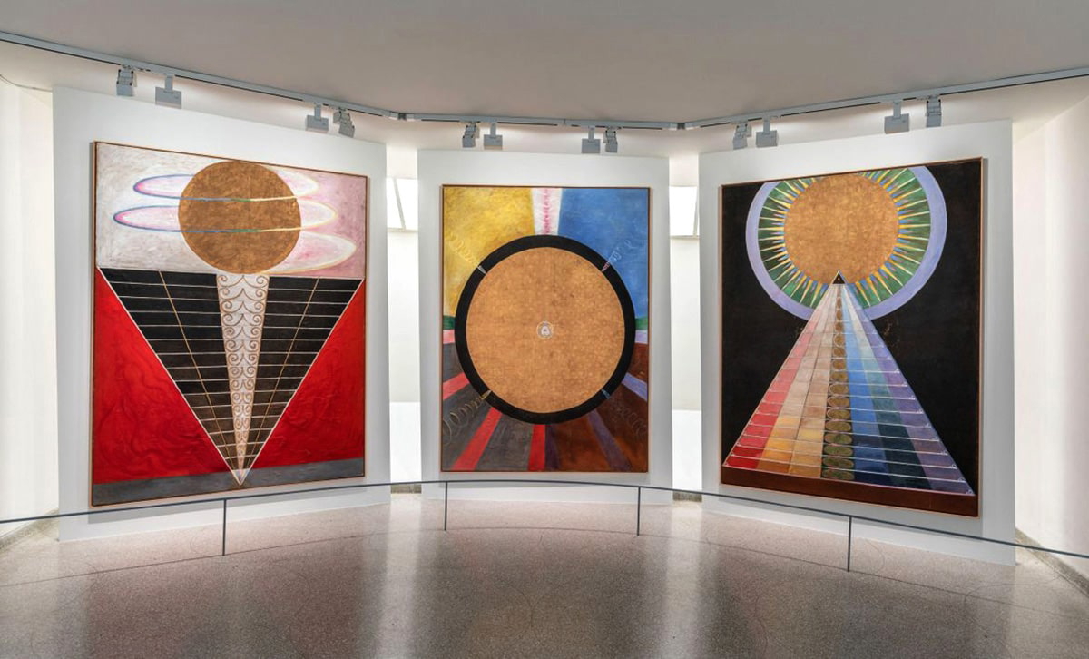hilma af klint paintings installation guggenheim