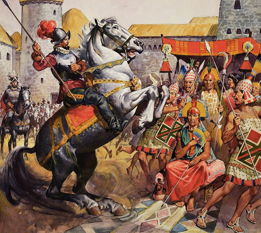 james edwin mcconnell conquistadors inca empire painting