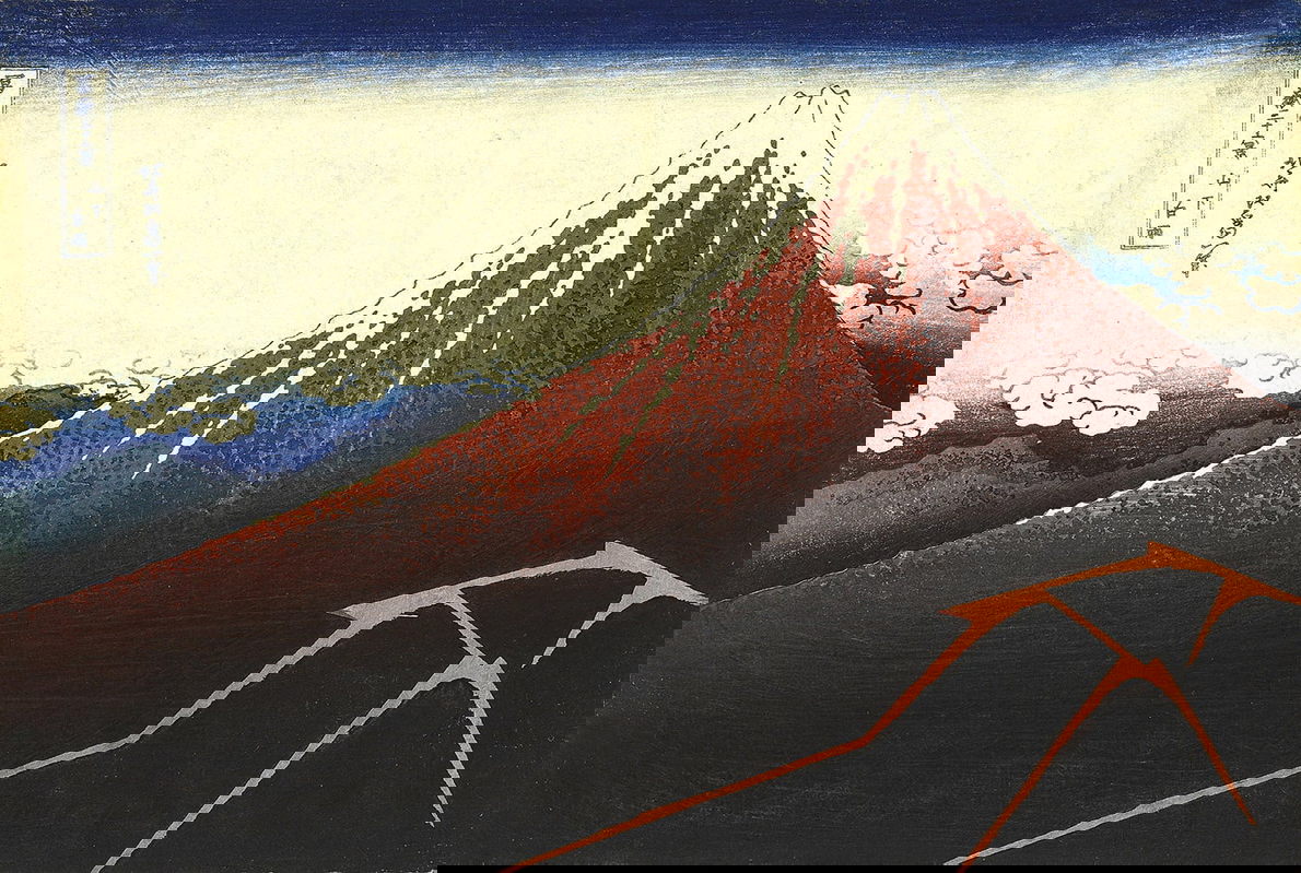 katsushika hokusai storm below the summit print min