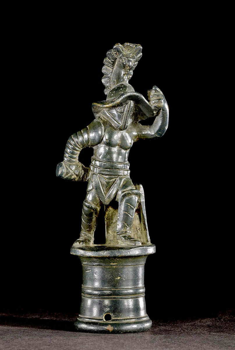 murmillo gladiators bronze statuette