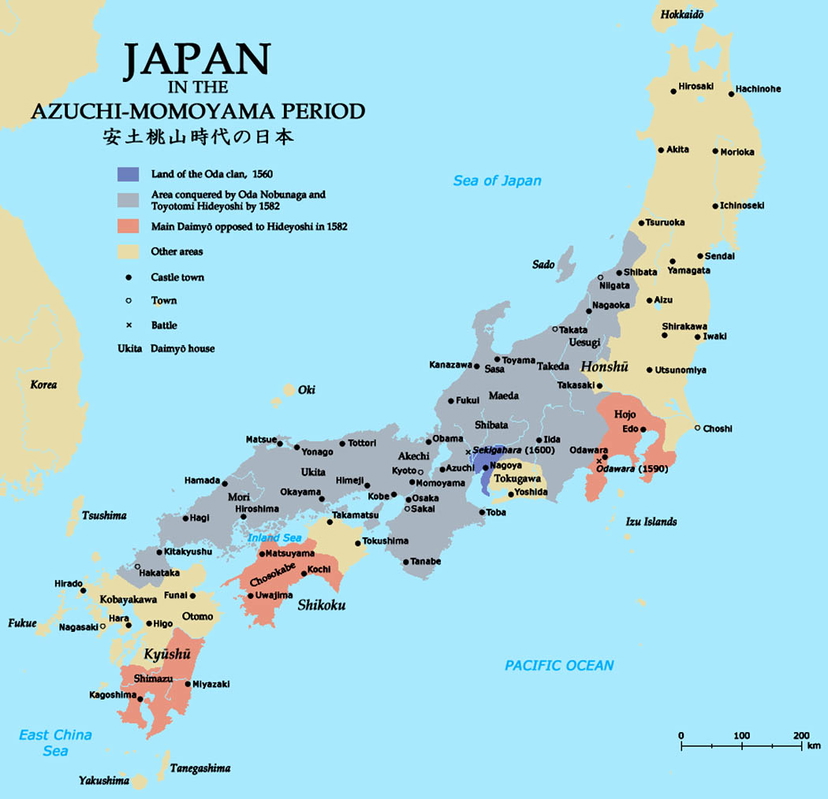 oda nobunaga map daimyo