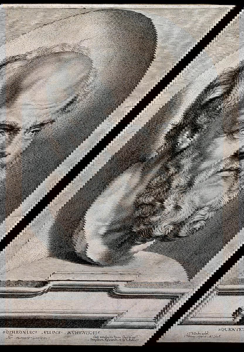 rubens pontius socrates portrait line engraving