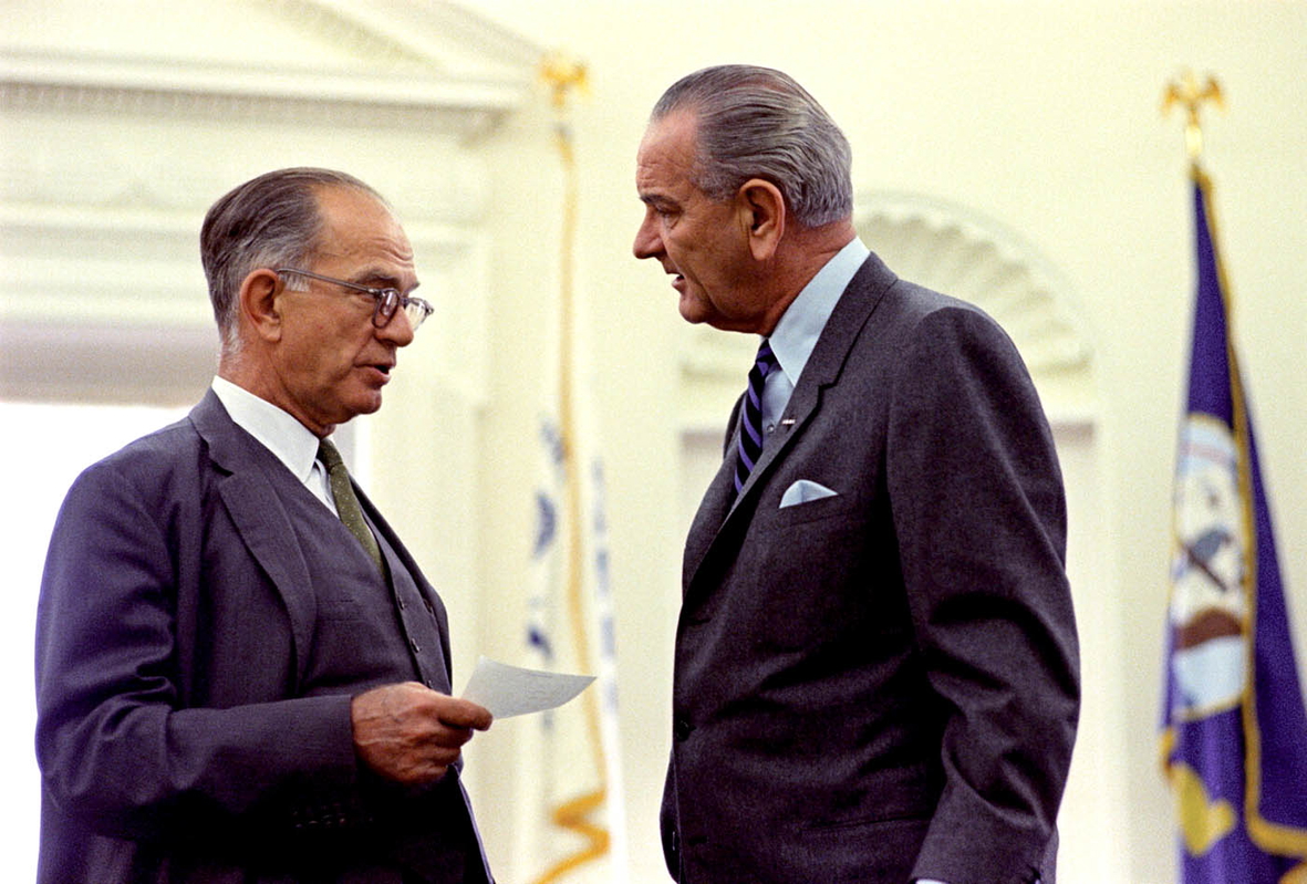 senator j william fulbright president lyndon b johnson