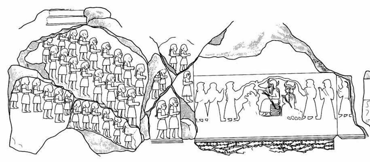 elamites kurangun rock sanctuary drawing