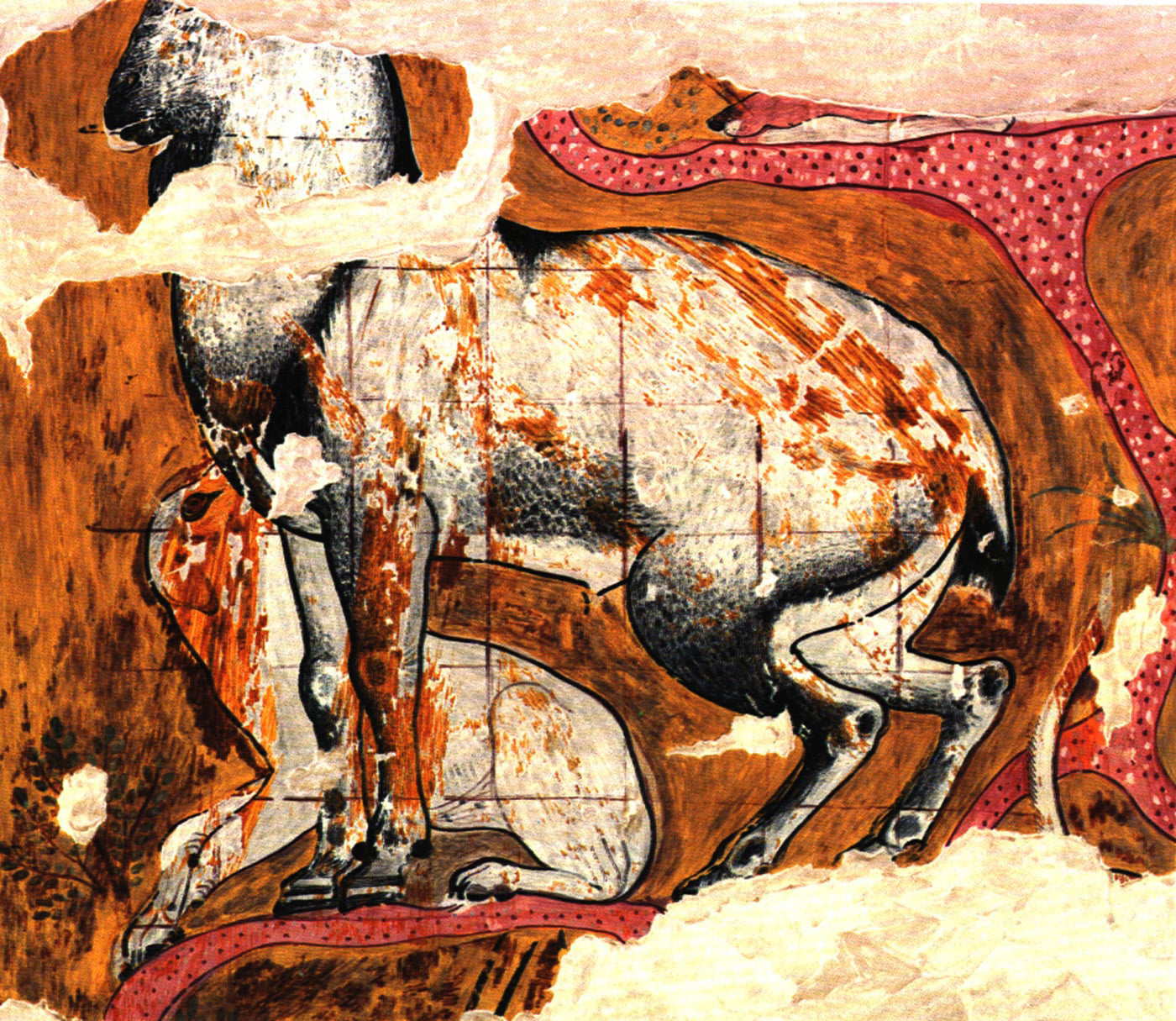 ibex and dog facsimile tomb qenamun egypt