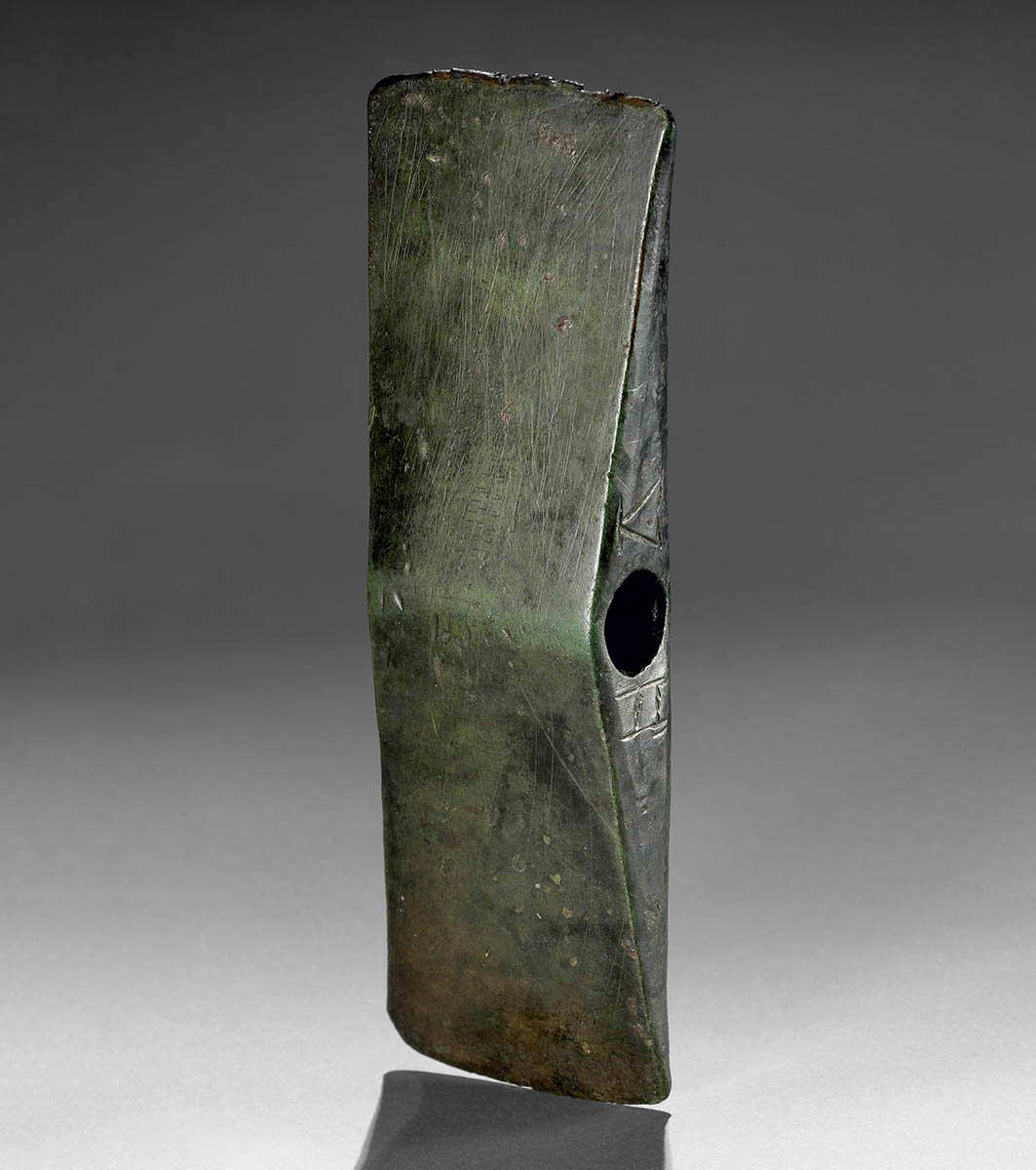 minoan bronze double axe head inscribed