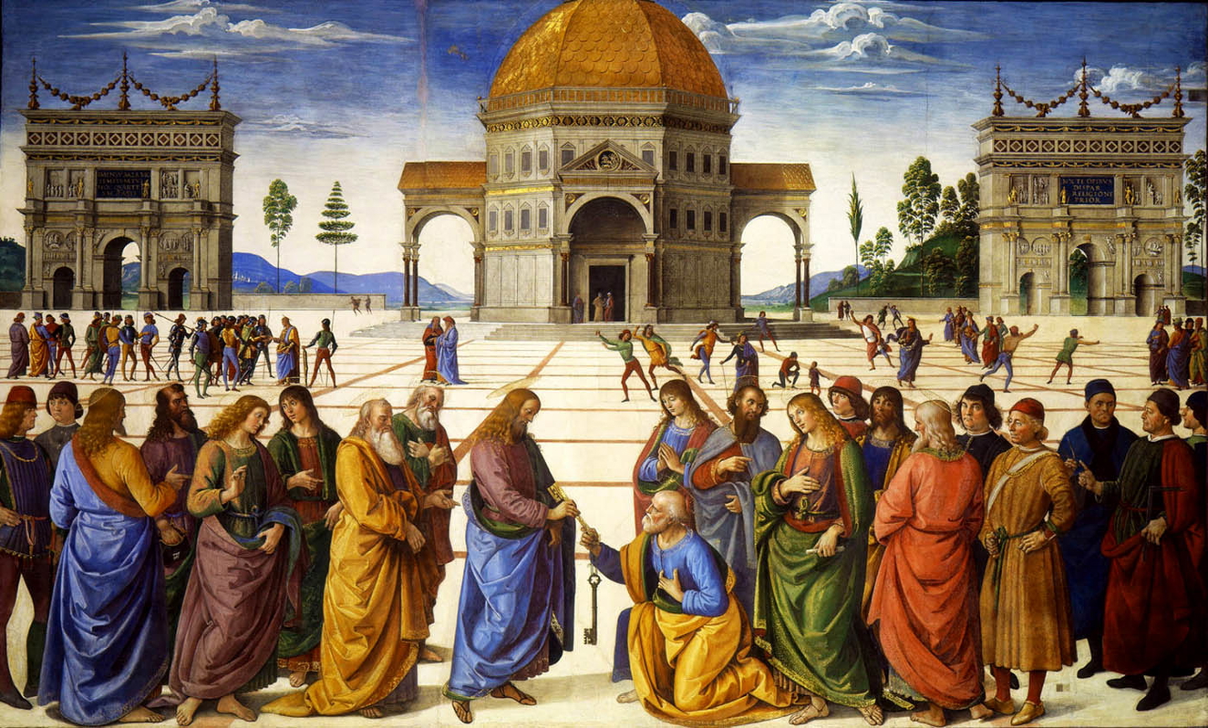 pietro perugino christ giving the keys to st peter 1481