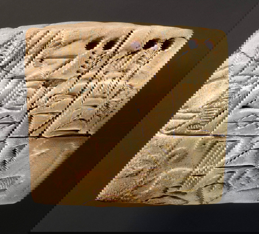proto cuneiform ancient mesopotamia barley distribution sealing