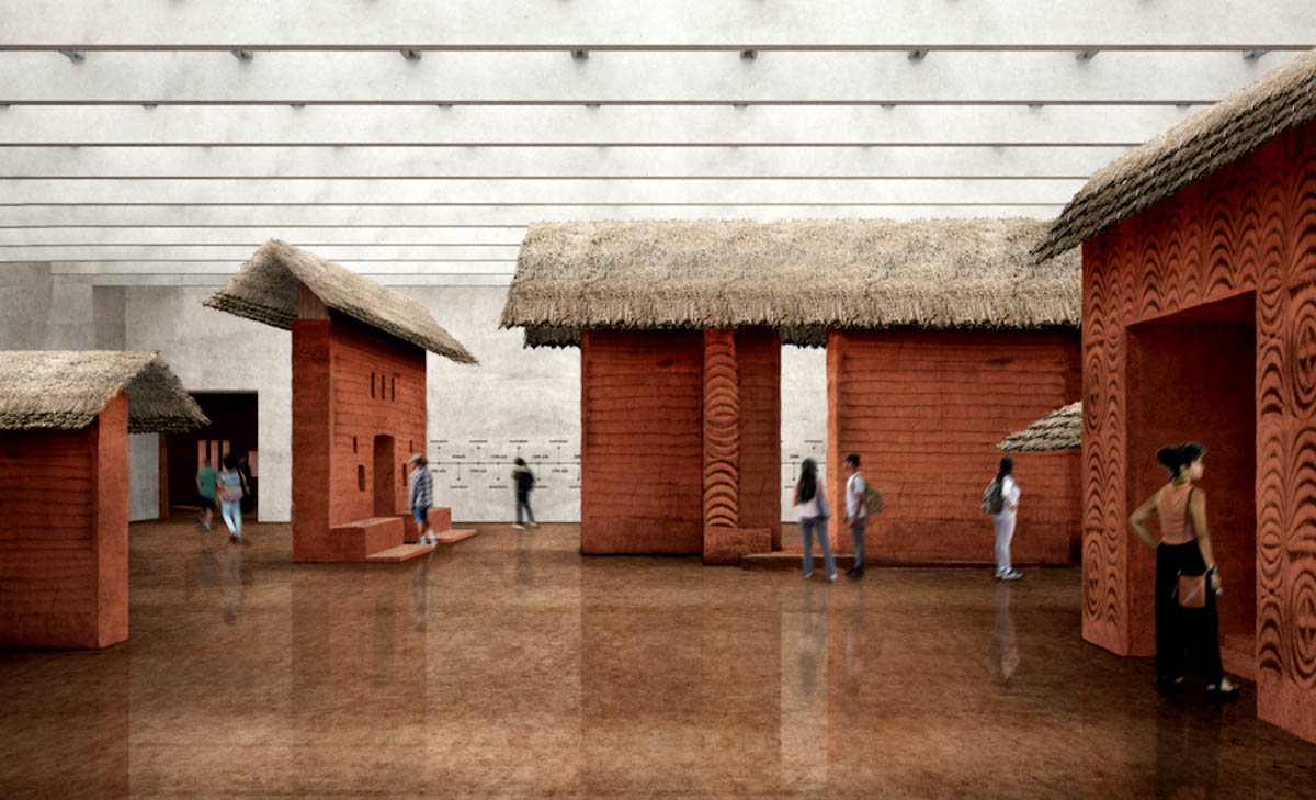 3d rendering of edo museum exhibit space photo
