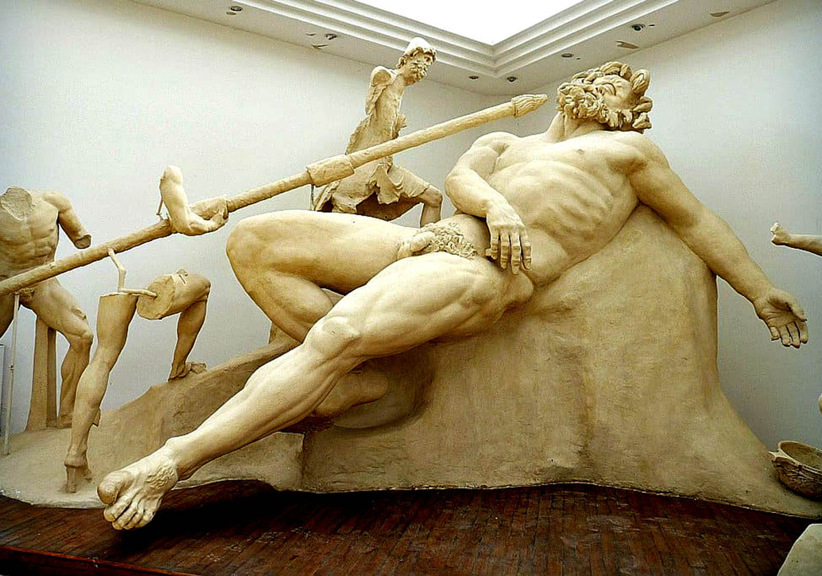 Odysseus blinds drunk cyclops polyphemus