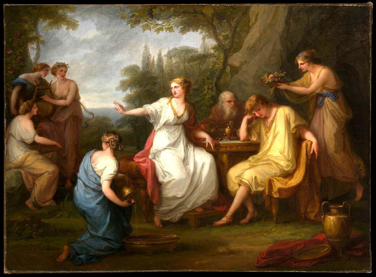 angelica kauffman sorrow telemachus penelope odyssey painting