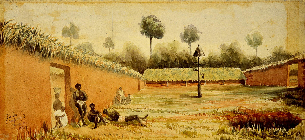 benin city compound watercolor George LeClerc Egerton painting