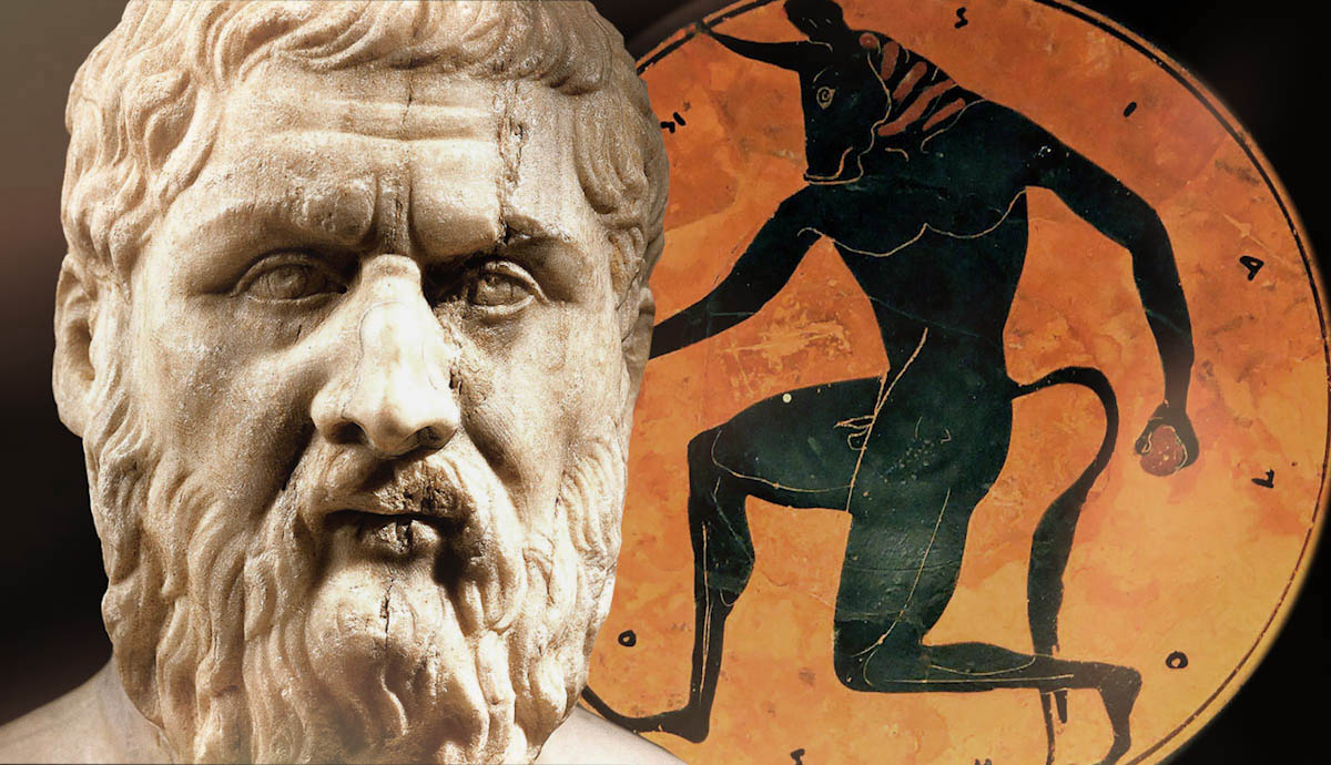 bust plato black figure minotaur