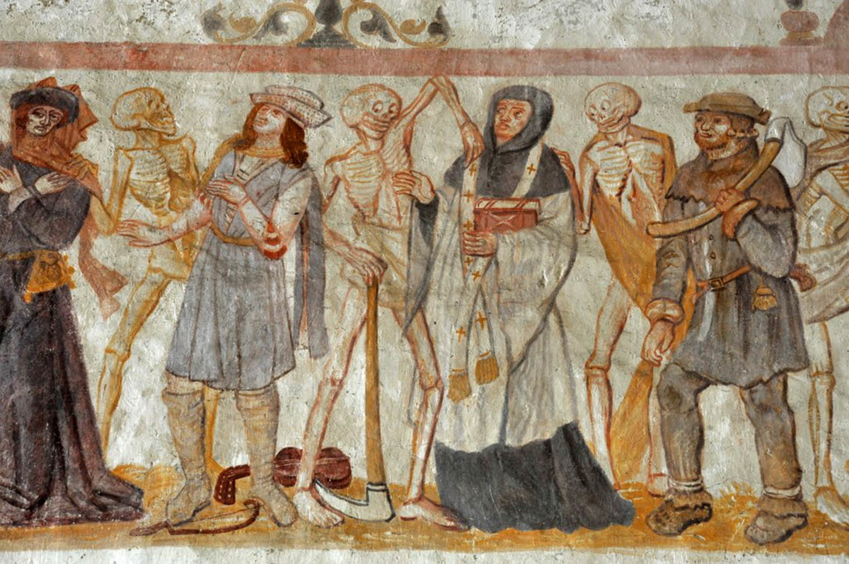 danse macabre saint germain church painting