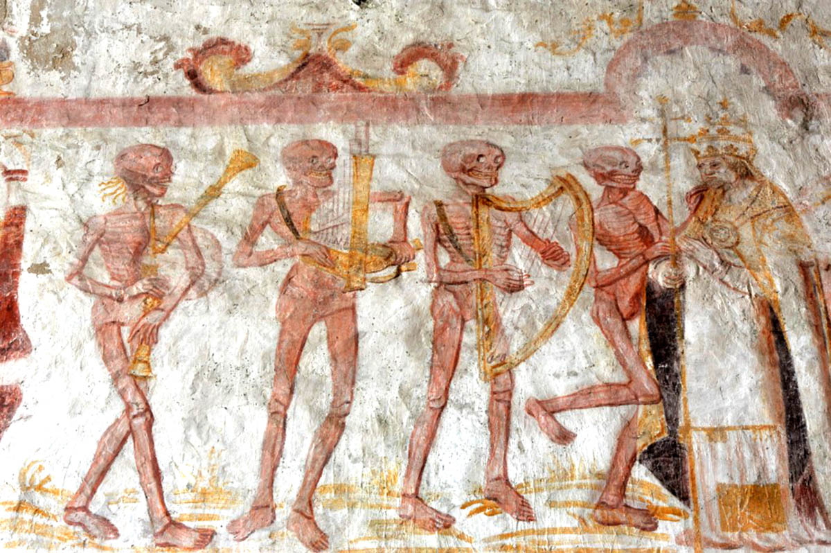 danse macabre skeletons musicians