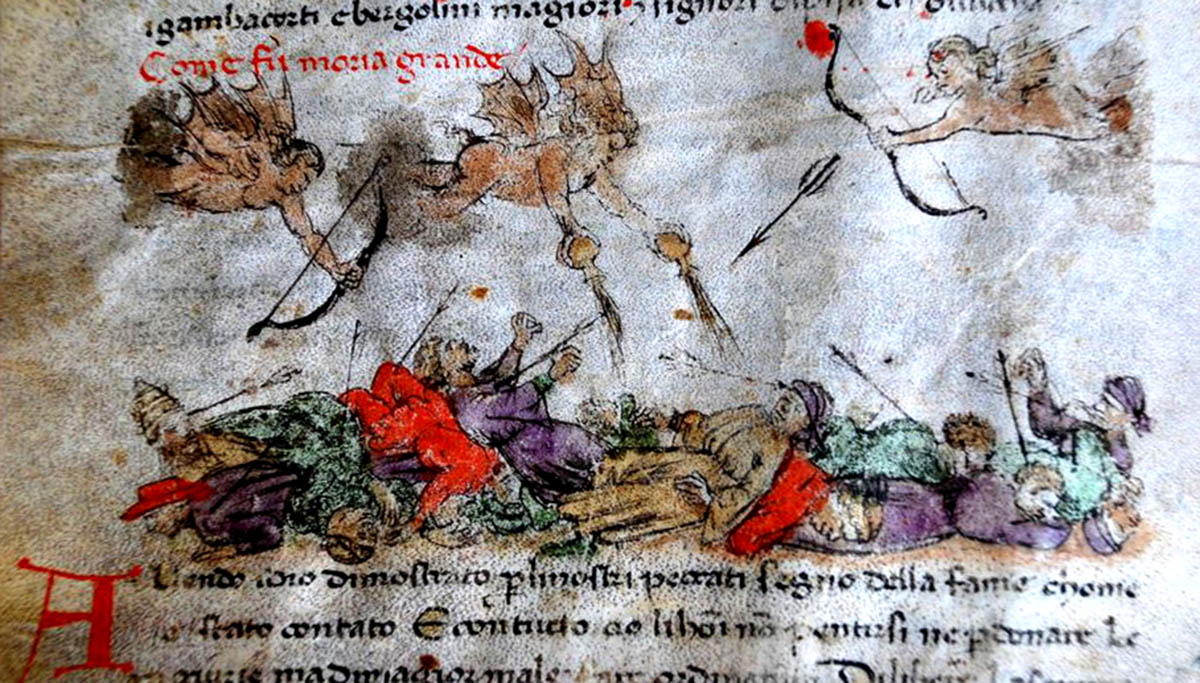 destruction of the black death illustrated manuscript